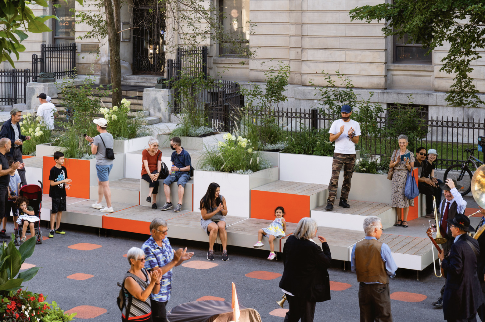 Community parklet tactical urbanism installation